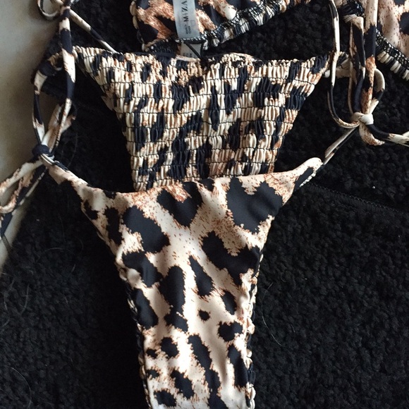 NWOT leopard 2 piece bikini size 6 washed not worn - Picture 10 of 12